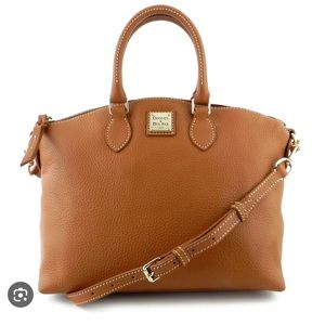 Dooney & Bourke tan leather crossbody satchel handbag